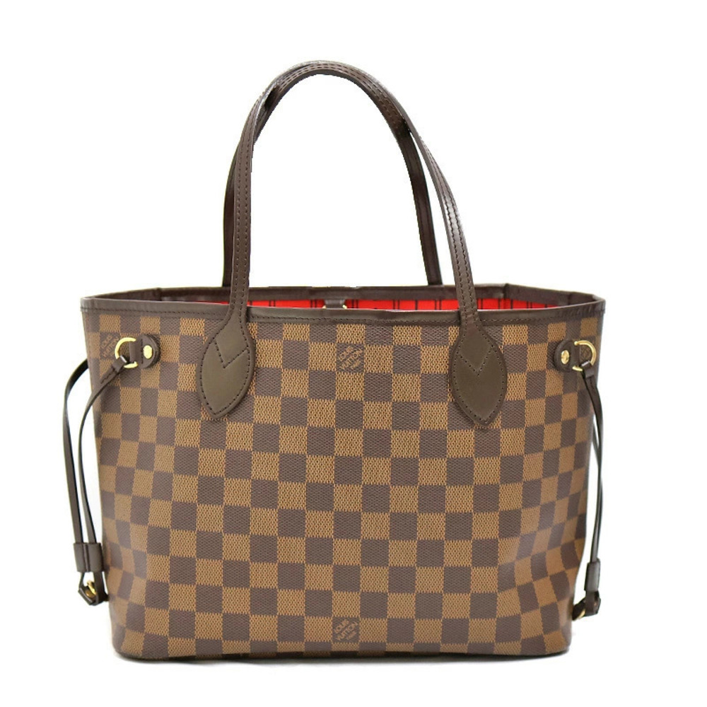Louis Vuitton Neverfull Tote Bag Leather Brown